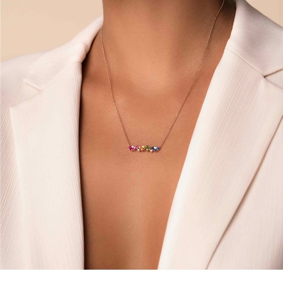 Suzanne Kalan Frenzy firework bar necklace with emerald - Picture 7 of 9